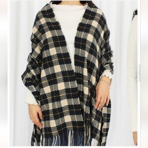 ✨️End Of Winter Sale✨️Fall Winter Plaid Oversized Scarf - Black (New/Unused)